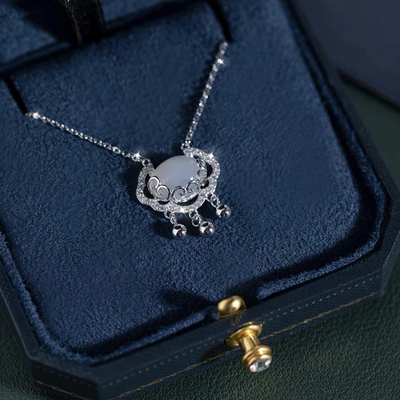 合金项链 国风祥云平安锁女爆款网红款百搭锁骨链轻奢时尚镶嵌