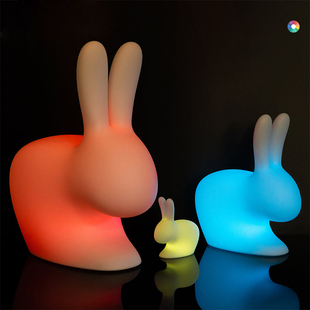 意大利进口Qeeboo Rabbit 兔子落地灯台灯卧室夜灯儿童椅子充电款
