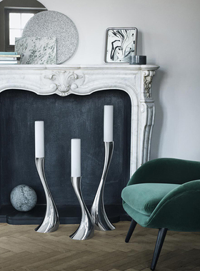 Georg Jensen 丹麦 Cobra 凉水壶冷水壶落地烛台置物盘装饰摆件