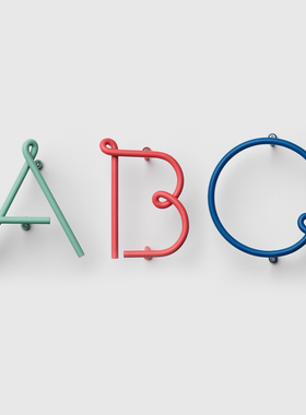 台湾NakNak Wire Alphabet 字母门牌号码牌挂钩金属墙面打孔 2023