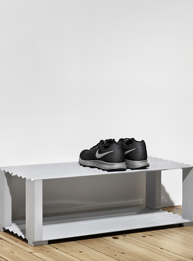 台湾NakNak Corrugate 波浪鞋架鞋柜简约两层多功能换鞋凳 2023