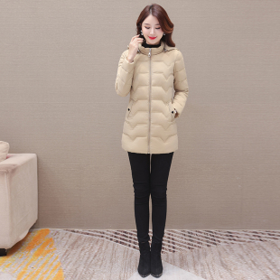 防寒保暖时尚 2025新款 可拆卸帽冬季 棉衣棉服中长款 妈妈外套 女装