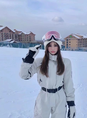 长白山西坡滑雪服租赁/VECTOR白色连体雪服/雪服+雪镜+护具+手套