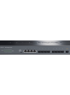 普联TP-LINK TL-SG2414F 全千兆Web网管型光纤交换机 10SFP+4GE 10光4电机架式1000M单模单纤光纤收发器