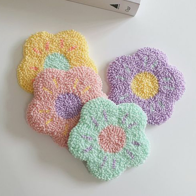 戳戳绣diy杯垫手工毛线绣材料包
