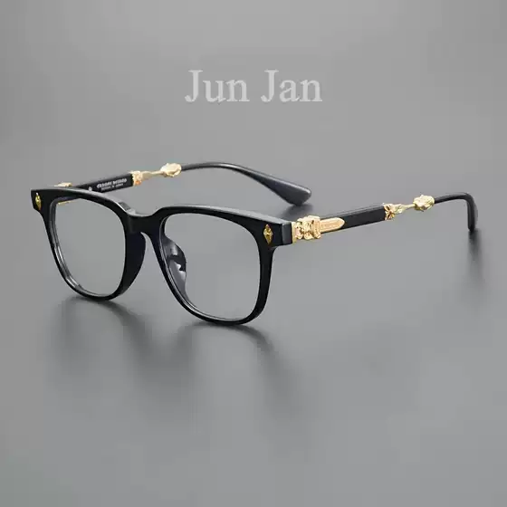 Yu Wenle's Same Style Eyeglass Frames for Men, Full Frame, Large Frame, Retro Eyeglass Frames for Women, Handmade Glasses for Nearsightedness, Personalized Anti-Blue Light