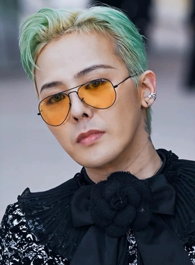 权志龙同款黄色夜视墨镜男款高级感开车专用防眩光远光显瘦太阳镜