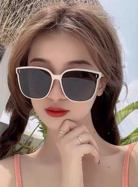 2026新款墨镜方形大脸显瘦白色gm太阳眼镜女款高级感海边度假防晒