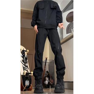 爬山穿搭登山裤 美式 休闲魔术贴锥形束脚裤 男秋季 子 vibe机能冲锋裤