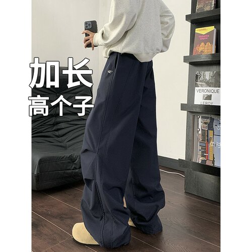 高个子加长版裤子男休闲速干伞兵工装裤男春季阔腿弯刀裤瘦高190