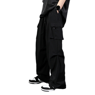 机能降落伞兵工装裤男秋季款潮2025加长版高个子运动直筒休闲长裤