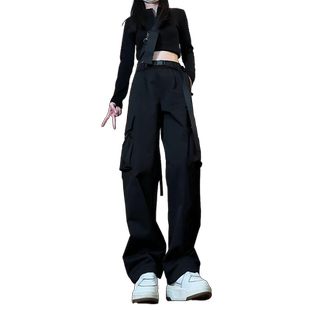 美式工装裤潮牌男秋季款青少年2025直筒冲锋裤休闲加长高个子登山