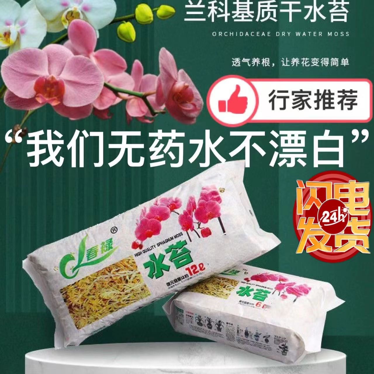 春禄蝴蝶兰苔藓铁皮石斛干水苔