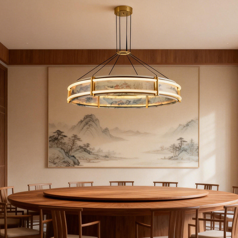 宋式新中式设计师客厅餐厅吊灯