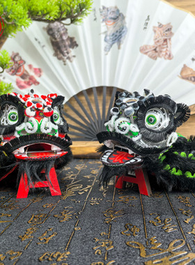 迷你传统狮摆件石膏树脂醒狮文创