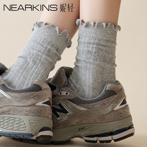 miu系芭蕾风灰色堆堆袜