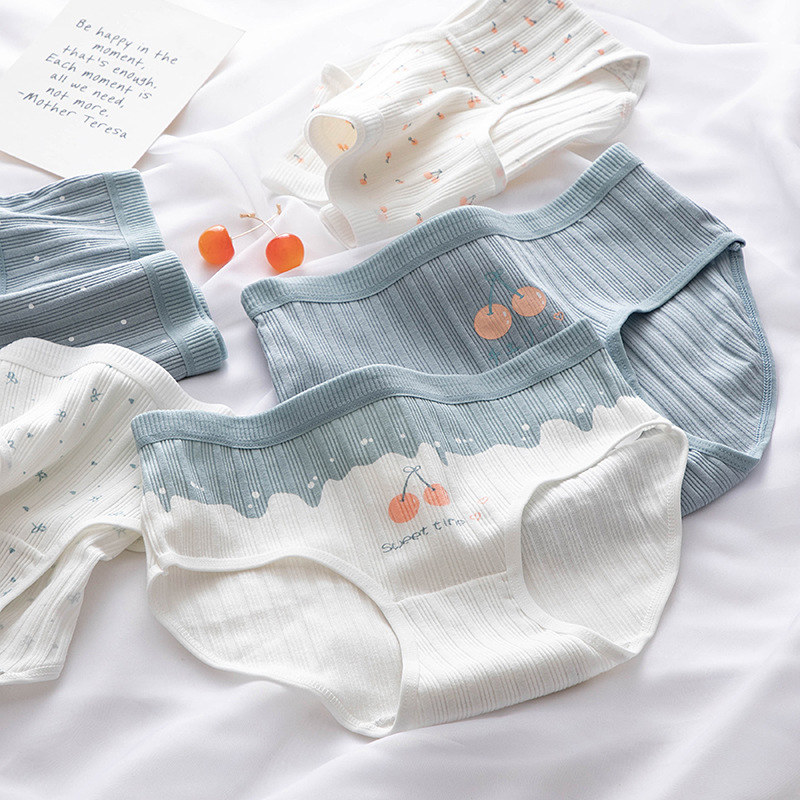 内裤女士全棉纯棉档无痕夏季薄款中腰甜美少女日系学生三角短裤头