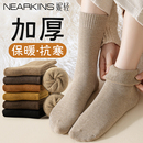 厚袜子女秋冬季加绒加厚保暖雪地袜冬季纯棉毛圈袜女士冬季中筒袜