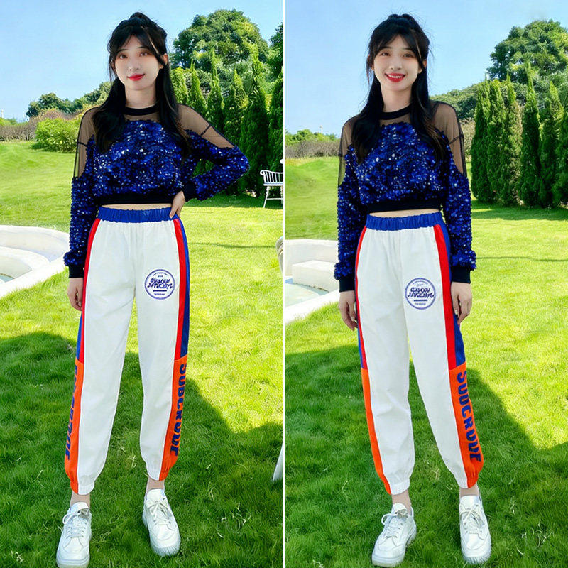 新款成人学生现代舞服嘻哈街舞表演服爵士亮片劲舞服装舞蹈演出服