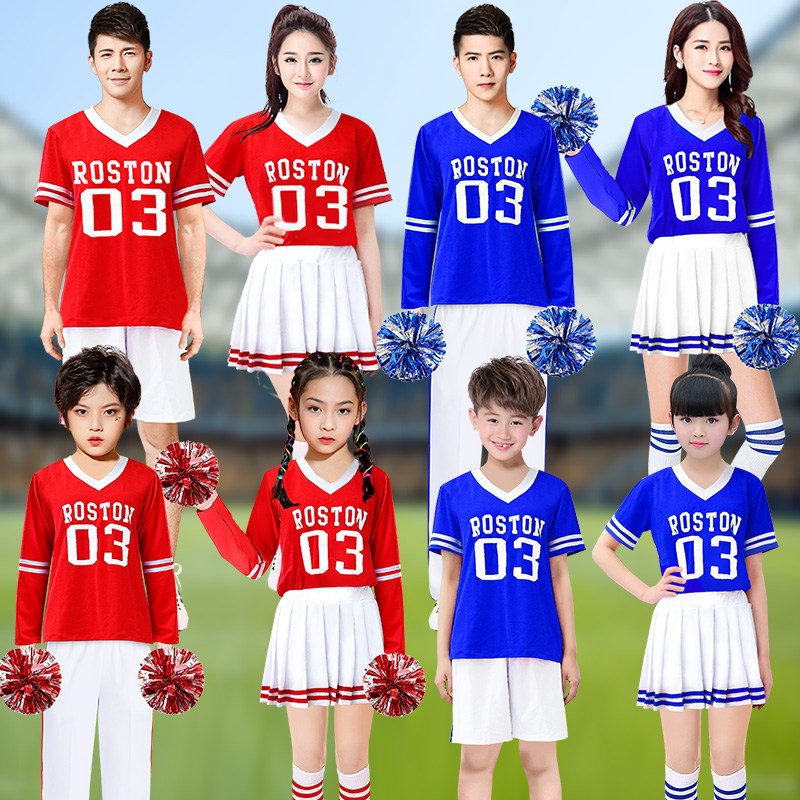 新款啦啦队服装男女套装足球宝贝演出服长袖篮球风爵士舞蹈表演服