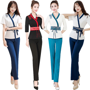 2020桑拿工装女美容院工作技师服SAP养生馆制服足浴足疗套装酒店