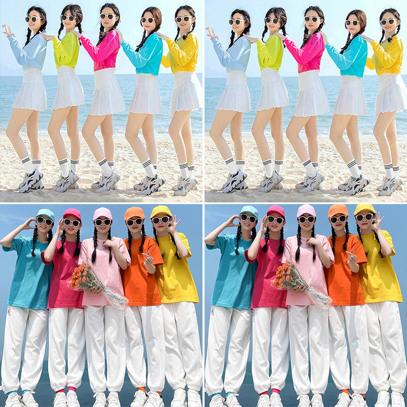 运动会开幕式服装啦啦队糖果色班服演出服街舞足球宝贝拉拉操服装