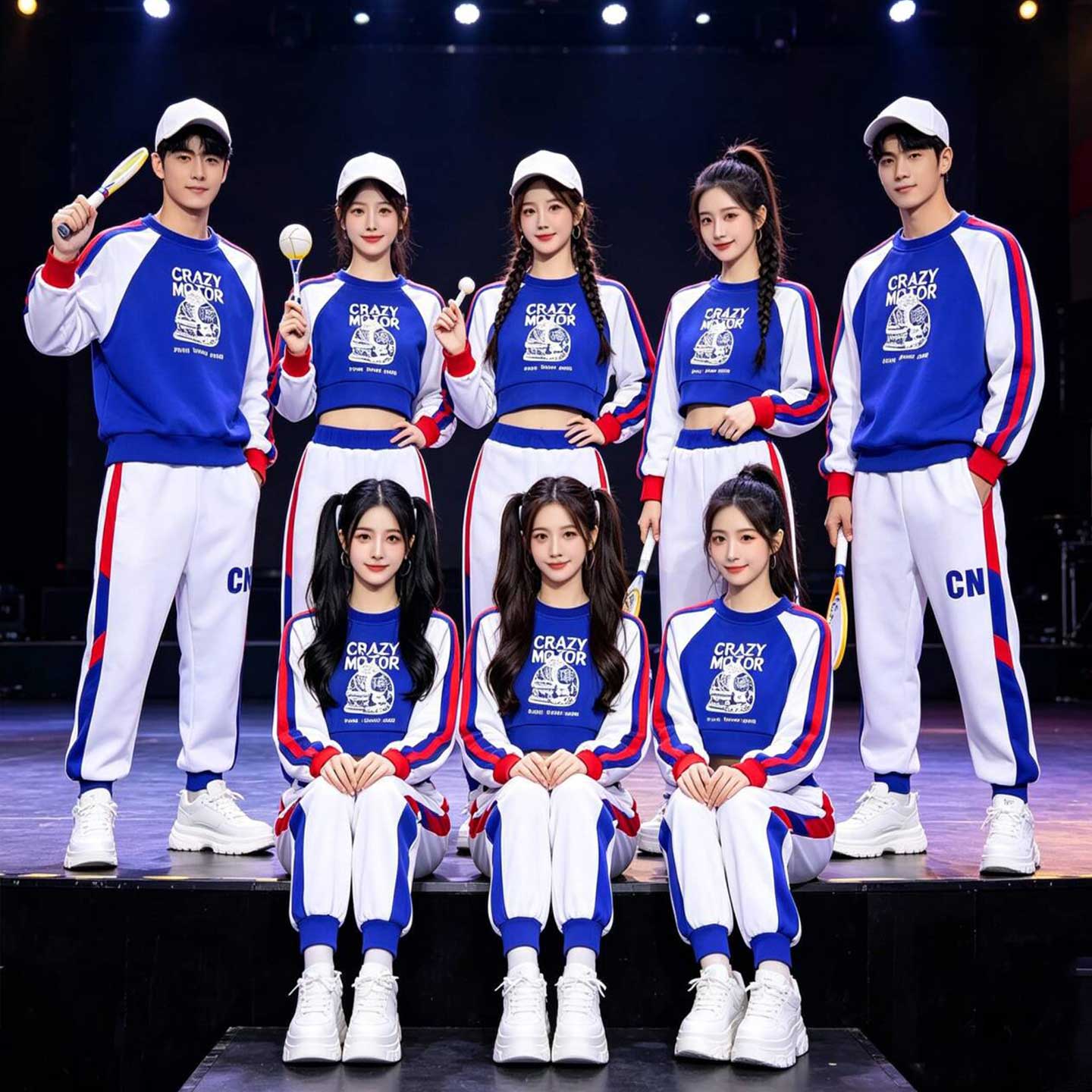 成人啦啦操健美操表演服装初高中学生秋季运动会团体啦啦队演出服