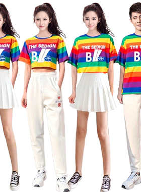 啦啦队服装女套装成人学生