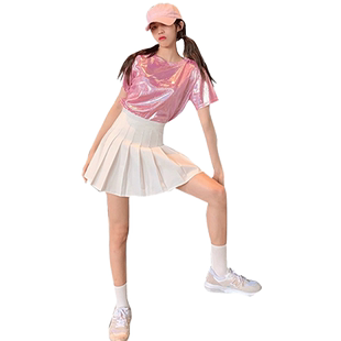 春款爵士舞蹈服装女舞台装百搭亮闪闪学生运动会啦啦队演出服套装