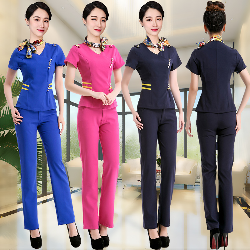 足浴足疗技师工作服酒店美容院工装制服按摩桑拿SPA洗浴长裤套装