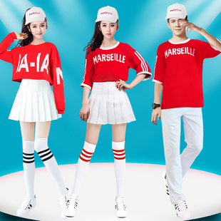 冬季拉拉队团体表演服装大合唱啦啦操毕业季健美操套装短袖男女春