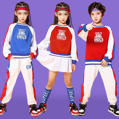 儿童啦啦队演出服小学生运动会开幕式服装套装爵士舞蹈表演服装潮