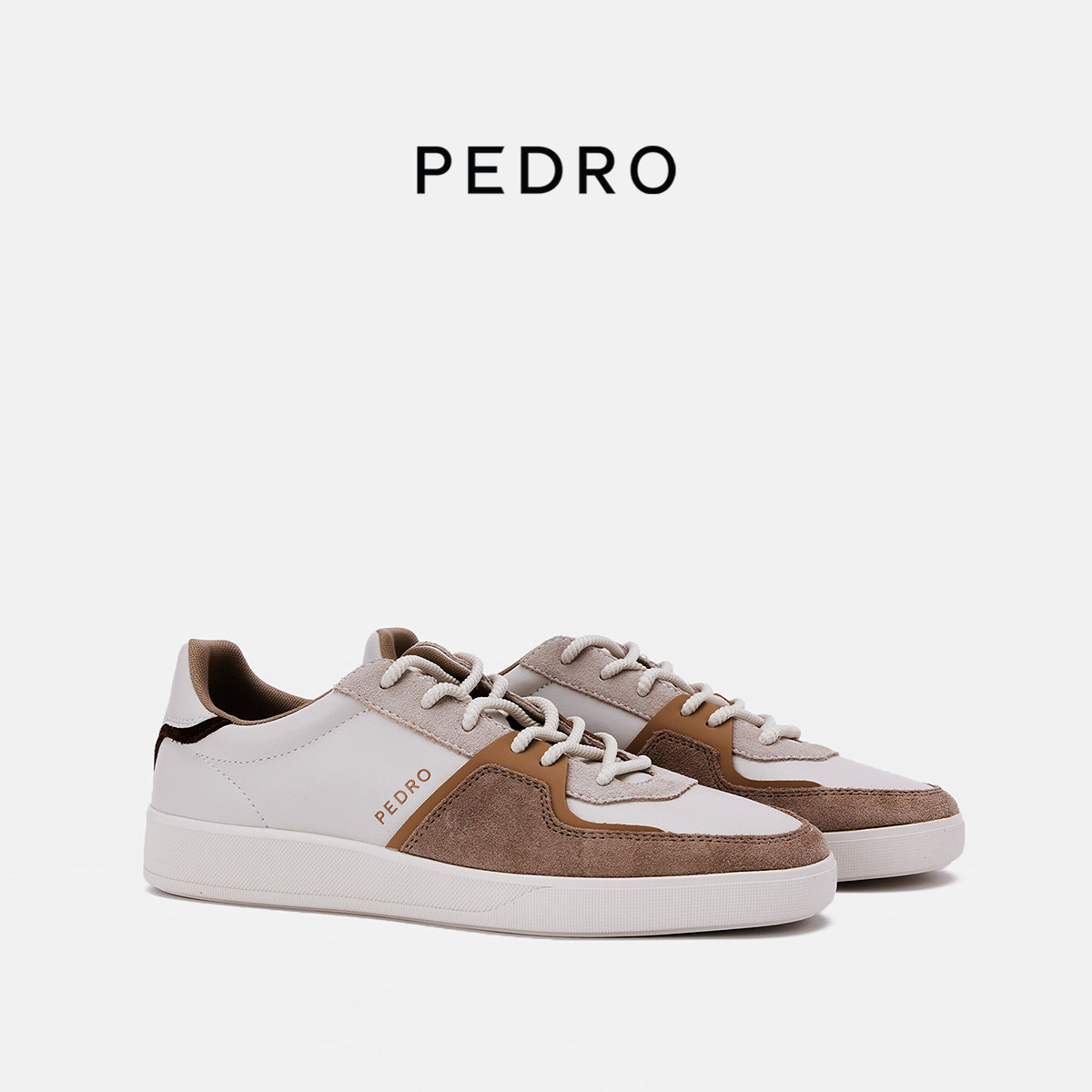 PEDRO休闲板鞋ICON情侣款小白鞋男鞋拼色系带运动鞋PM1-76210236