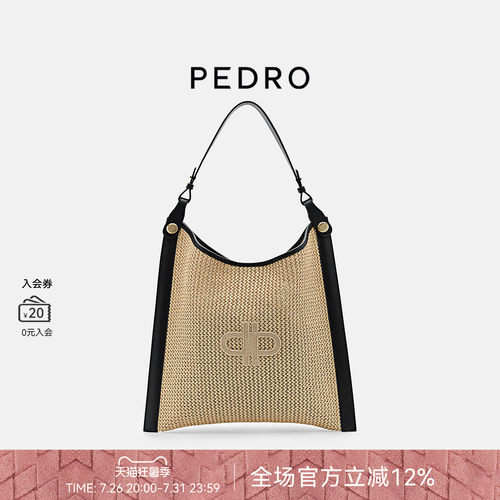 PEDRO编织风托特包ICON草编女包休闲hobo包PW2-75210179