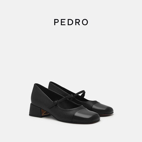 PEDRO方头粗跟玛丽珍鞋