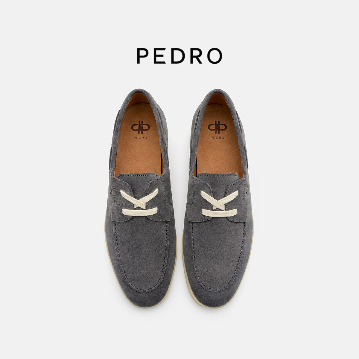 PEDRO牛皮乐福鞋26春季新款男士舒适低帮系带休闲鞋PM1-66210005