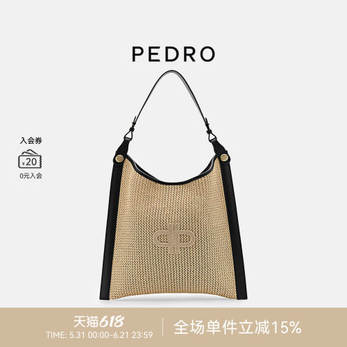PEDRO编织风托特包ICON草编女包休闲hobo包PW2-75210179