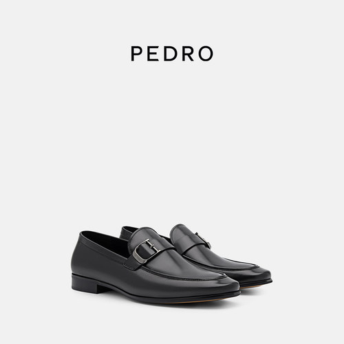 PEDRO牛皮休闲乐福鞋男英伦风正装皮鞋新郎婚鞋PM1-46600166