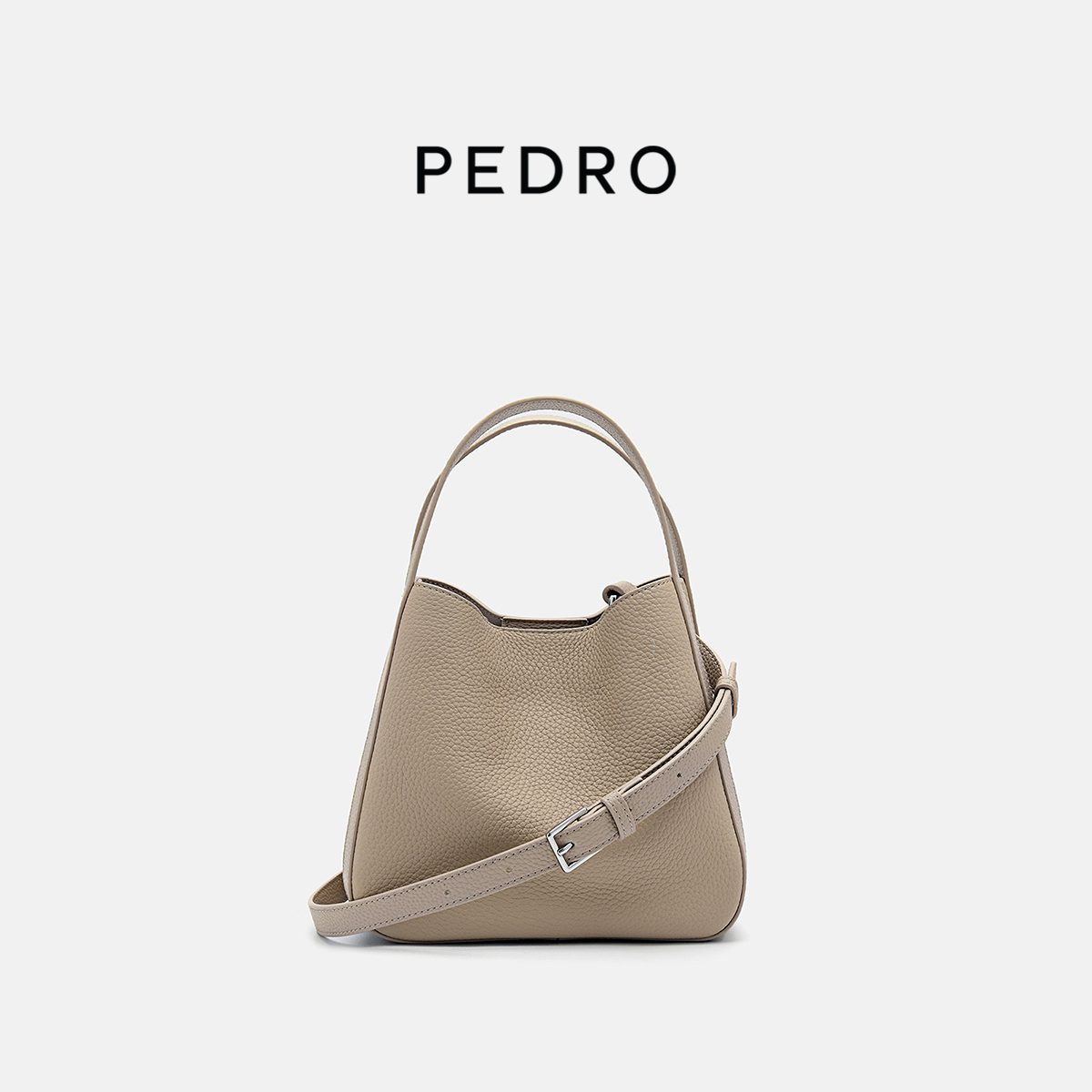 PEDRO牛皮斜挎菜篮包水桶包