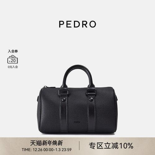 PEDRO波士顿包26春季新款男士简约手提圆筒包单肩包PM2-26320274