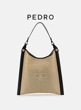 PEDRO编织风托特包ICON草编女包休闲hobo包PW2-75210179