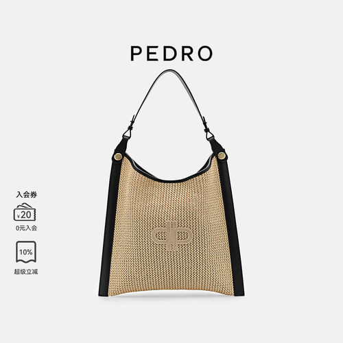 PEDRO编织风托特包ICON草编女包休闲hobo包PW2-75210179