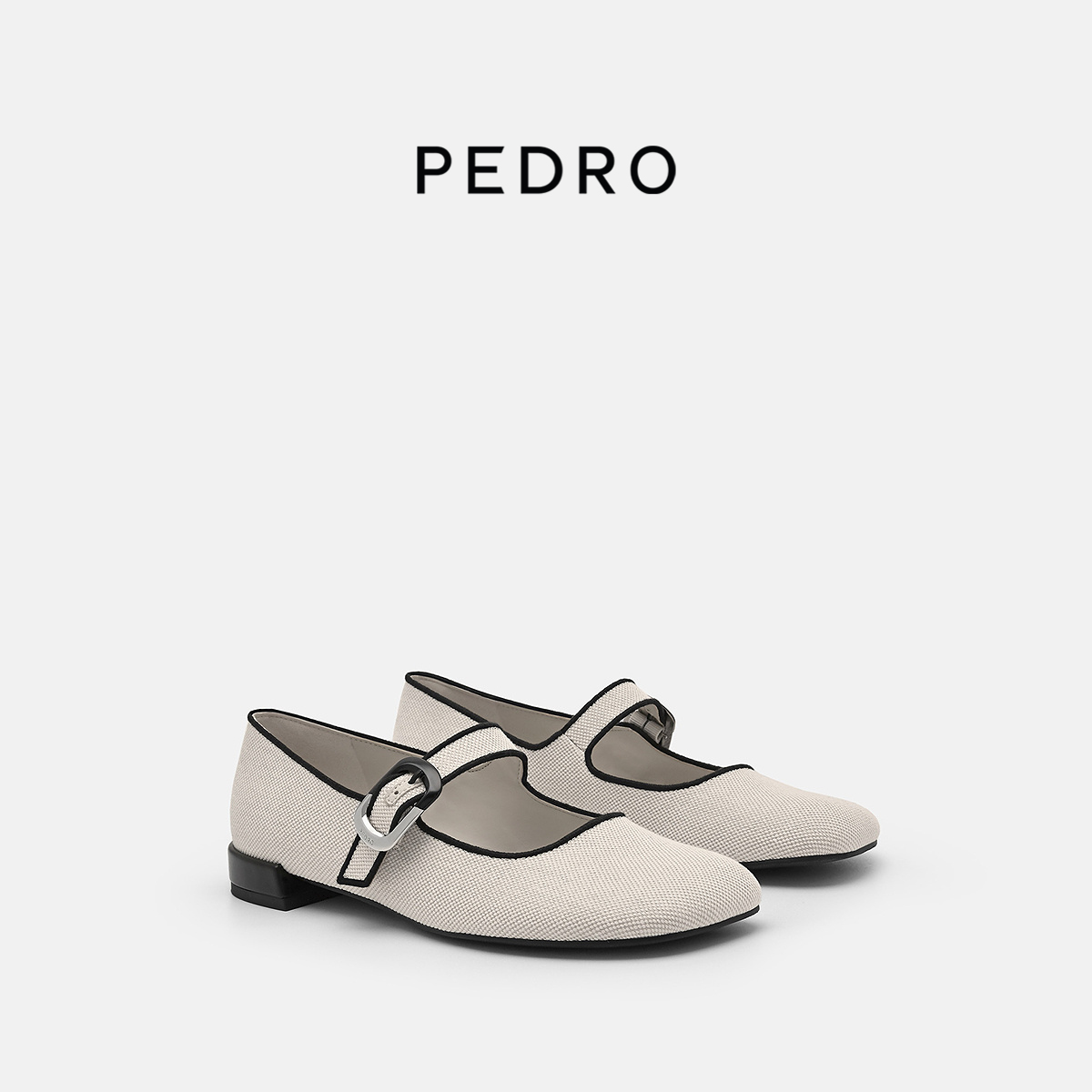 PEDRO玛丽珍鞋25春季新款女士摩登星系列圆头休闲鞋PW1-66760029