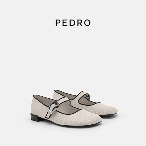 PEDRO玛丽珍鞋秋季新款女士摩登星系列圆头休闲鞋PW1-66760029