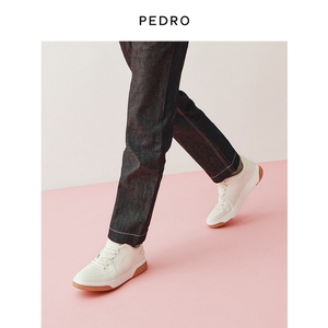 PEDRO运动鞋新款男士简约厚底休闲系带小白鞋板鞋男PM1-76210183