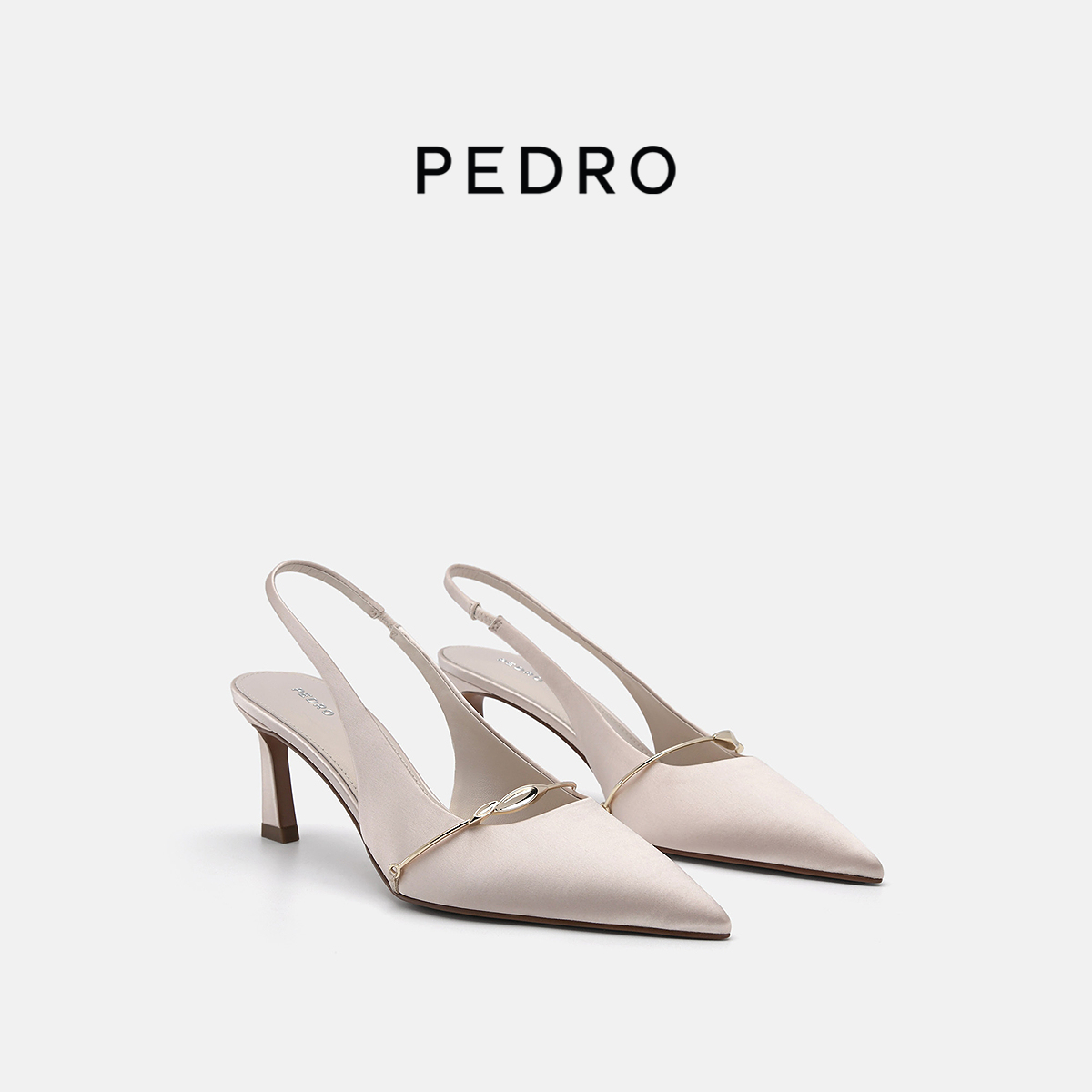 PEDRO尖头高跟鞋25春夏新款女士穆勒后绊带凉鞋婚鞋PW1-26760115