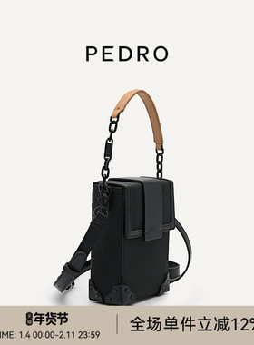 PEDRO斜挎手机包男士拼色小盒子包单肩包潮流PM2-26320187