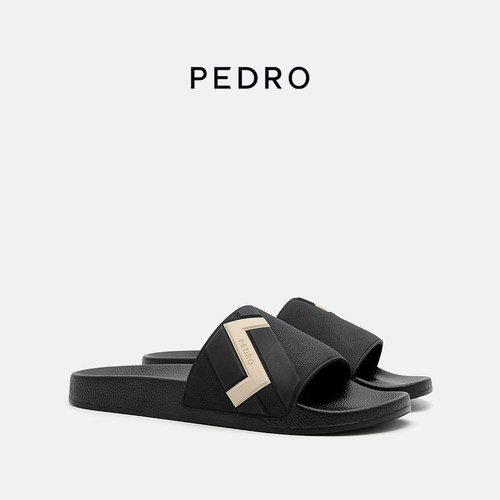 PEDRO男士漫游者系列25年夏线条拼接设计感一字拖鞋PM1-85110471