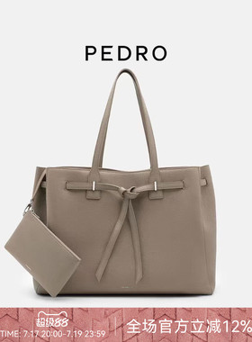 PEDRO牛皮大号托特包女士通勤手提包纯色子袋单肩包PW2-46390030