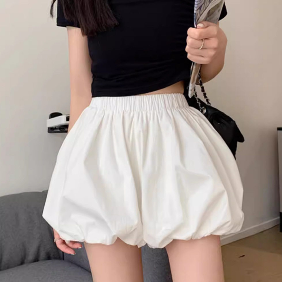 白色花苞蓬蓬半身裙女2024春夏季